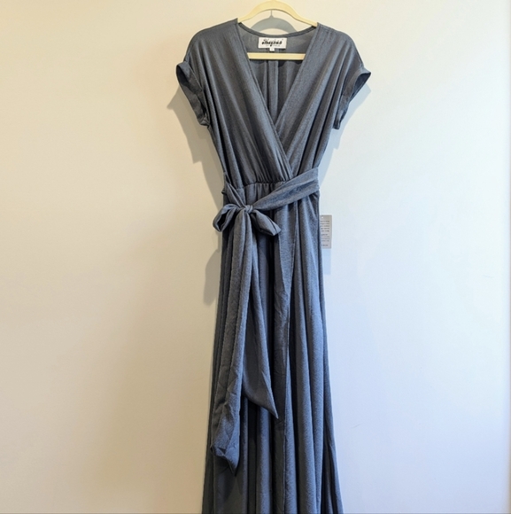 Meghan LA Jasmine Maxi Dress Small Steel Gray - Picture 2 of 8
